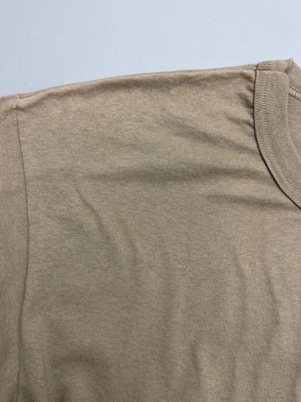 Soffe Dri Cotton Tan T-Shirt Men’s Large 100% Cotton Made in USA Casual Tee - Picture 7 of 11